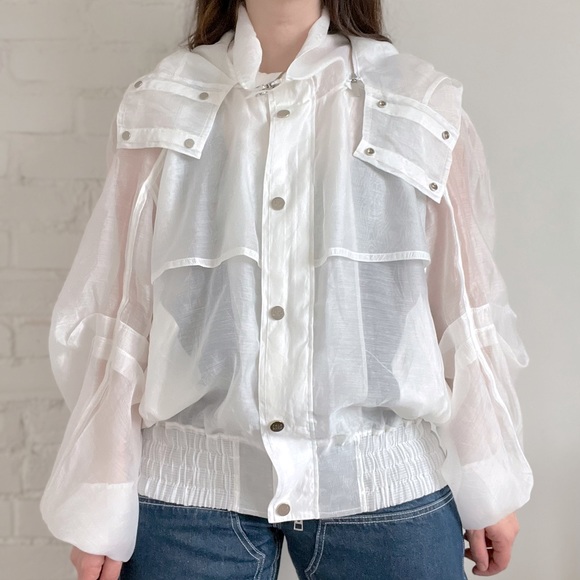 FenG CHen WANG Sheer White Jacket Luxury Size Large - Picture 8 of 16